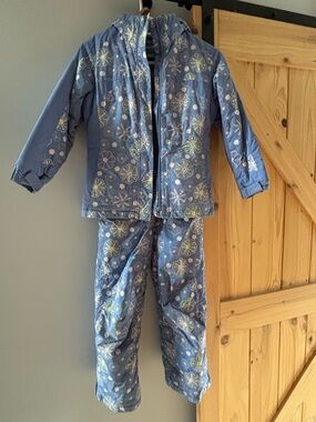 L.L. Bean Blue Floral Kids Pajama Set with Hood